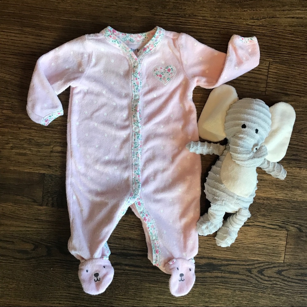 Newborn girls footie pajama
